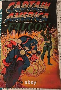 VINTAGE Captain America and Falcon Marvel THIRD EYE Black Light Poster TE4015