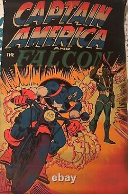 VINTAGE Captain America and Falcon Marvel THIRD EYE Black Light Poster TE4015