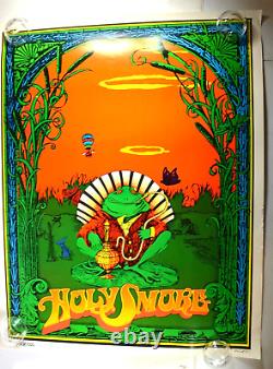 VINTAGE POSTER Holy Smoke The Food 1967 Frog Smoking Hookah San Fran blacklight