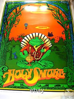 VINTAGE POSTER Holy Smoke The Food 1967 Frog Smoking Hookah San Fran blacklight