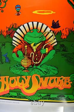 VINTAGE POSTER Holy Smoke The Food 1967 Frog Smoking Hookah San Fran blacklight