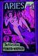 Vintage Rare 1970s Aries Naked Black Women Astrology Blacklight Poster