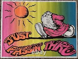 VINTAGE R. CRUMB JUST PASSIN' THROUGH BLACK LIGHT POSTER-1970s-17.5 X 23-RARE