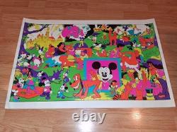 VINTAGE WALLY WOOD DISNEY ORGY PARADOY BLACKLIGHT NEON POSTER 1967 23x35