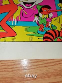 VINTAGE WALLY WOOD DISNEY ORGY PARADOY BLACKLIGHT NEON POSTER 1967 23x35