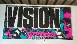 VISION SKATEBOARDS Rare Huge Blacklight banner/poster Vintage mid 80s PUNK