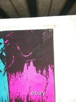 VISION SKATEBOARDS Rare Huge Blacklight banner/poster Vintage mid 80s PUNK