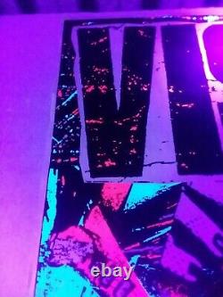 VISION SKATEBOARDS Rare Huge Blacklight banner/poster Vintage mid 80s PUNK