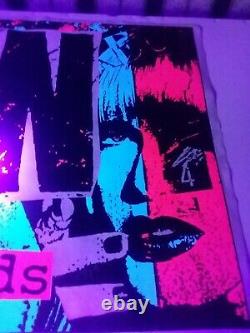 VISION SKATEBOARDS Rare Huge Blacklight banner/poster Vintage mid 80s PUNK