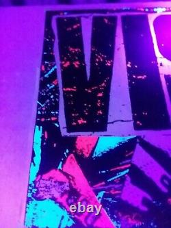 VISION SKATEBOARDS Rare Huge Blacklight banner/poster Vintage mid 80s PUNK