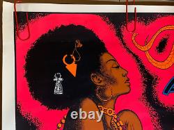 VOO DOO DANCER VINTAGE 1970's HEADSHOP BLACKLIGHT POSTER By AA SALES -NICE