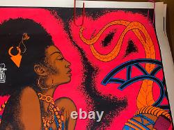 VOO DOO DANCER VINTAGE 1970's HEADSHOP BLACKLIGHT POSTER By AA SALES -NICE
