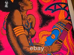 VOO DOO DANCER VINTAGE 1970's HEADSHOP BLACKLIGHT POSTER By AA SALES -NICE