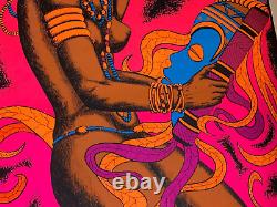 VOO DOO DANCER VINTAGE 1970's HEADSHOP BLACKLIGHT POSTER By AA SALES -NICE