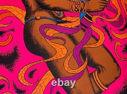 VOO DOO DANCER VINTAGE 1970's HEADSHOP BLACKLIGHT POSTER By AA SALES -NICE