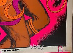 VOO DOO DANCER VINTAGE 1970's HEADSHOP BLACKLIGHT POSTER By AA SALES -NICE