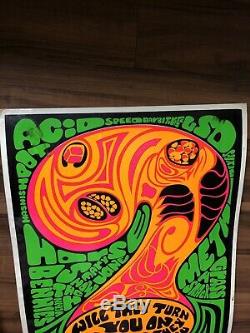 VTG 1960s Drug Poster Will They Turn You On Or Turn You Off Psychedelic 22x28