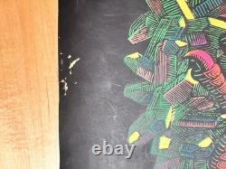 VTG 1970s Dragon Black light Poster Psychedelic MC Escher 29x22