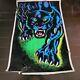 Vtg 1970s'king Of The Night' Poster #1604 Black Light Panther Jungle Cat Velvet