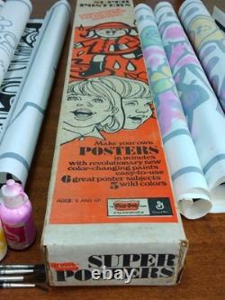VTG 1971 Psychedelic Posters Art For Children Ultra Rare Hippie Rainbow Crafts