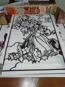 VTG 1971 Psychedelic Posters Art For Children Ultra Rare Hippie Rainbow Crafts
