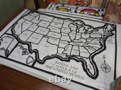 VTG 1971 Psychedelic Posters Art For Children Ultra Rare Hippie Rainbow Crafts