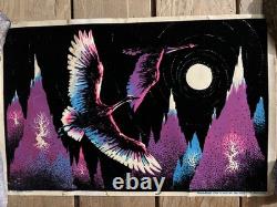 VTG 1974 Black Light Poster Arctic Flight Velve Print Seattle WA 11 x 17