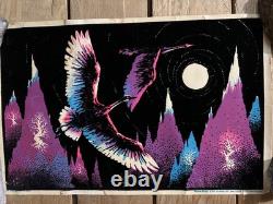 VTG 1974 Black Light Poster Arctic Flight Velve Print Seattle WA 11 x 17