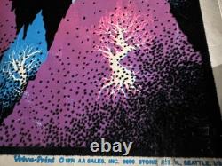 VTG 1974 Black Light Poster Arctic Flight Velve Print Seattle WA 11 x 17