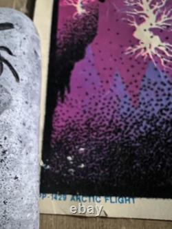 VTG 1974 Black Light Poster Arctic Flight Velve Print Seattle WA 11 x 17