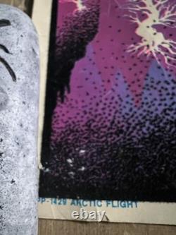 VTG 1974 Black Light Poster Arctic Flight Velve Print Seattle WA 11 x 17