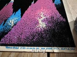 VTG 1974 Black Light Poster Arctic Flight Velve Print Seattle WA 11 x 17