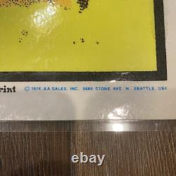 VTG 70s'Enchanted Castle' Velva-Print Blacklight Poster Psychedelic LAMINATED