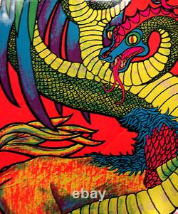 VTG Artko Studios Leroy Olson Psychedelic Dragons Blacklight Poster 1969