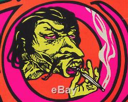VTG Black Light Poster 1970s Lets Go Get Stoned Blacklight 60s Acid Biker Art 13