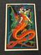 Vtg Flying Dragon 1970's Psychedelic Blacklight Poster Aa Sales Signed C&r 131