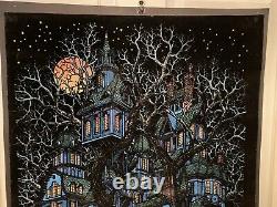 VTG HTF 1970s Tree House Blacklight Poster Western Graphics VTG Halloween Retro