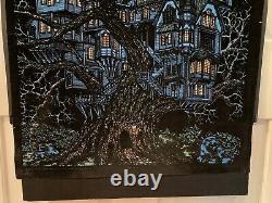 VTG HTF 1970s Tree House Blacklight Poster Western Graphics VTG Halloween Retro