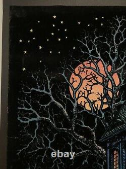 VTG HTF 1970s Tree House Blacklight Poster Western Graphics VTG Halloween Retro