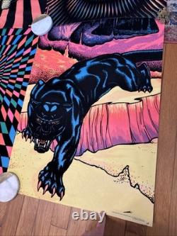 VTG Lot Of 6 Panther Snake blacklight poster pro arts velvet flocked 28 X 20