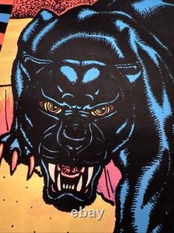 VTG Lot Of 6 Panther Snake blacklight poster pro arts velvet flocked 28 X 20