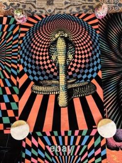 VTG Lot Of 6 Panther Snake blacklight poster pro arts velvet flocked 28 X 20
