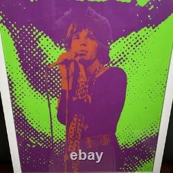 VTG Mick Jagger Blacklight Poster Gemini Rising 1970 Ron Lieberman Framed 25x38