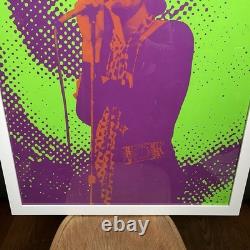 VTG Mick Jagger Blacklight Poster Gemini Rising 1970 Ron Lieberman Framed 25x38
