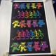Vtg Nos 1996 Flocked Grateful Dead Dancing Bears Skeletons Blacklight Poster 871