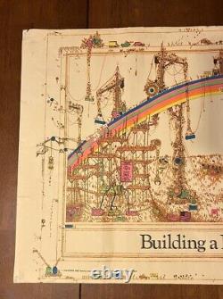 VTG ORIGINAL 1976 Building A Rainbow Blacklight Poster Studio One Robert Putz