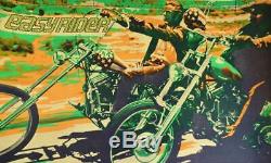 VTG Original Blacklight Poster Easy Rider Peter Fonda 1970 Psychedelic Movie