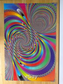 VTG Poster Psychedelic Aquaduct by Dave Kilman 90s Trippy Black Light Rare READ
