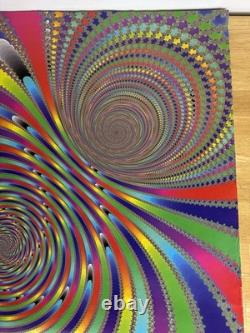 VTG Poster Psychedelic Aquaduct by Dave Kilman 90s Trippy Black Light Rare READ