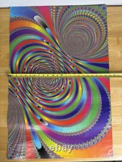 VTG Poster Psychedelic Aquaduct by Dave Kilman 90s Trippy Black Light Rare READ